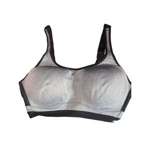 AVIA Women's‎ 40DD Gray Black Compression Racer Back Adjustable Strap Sports Bra